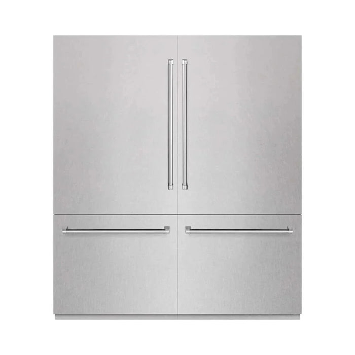 ZLINE 72" Built-In Bottom Freezer Refrigerator,Water Dispenser, Ice Maker, DuraSnow® Stainless Steel RBIT-SN-7209K