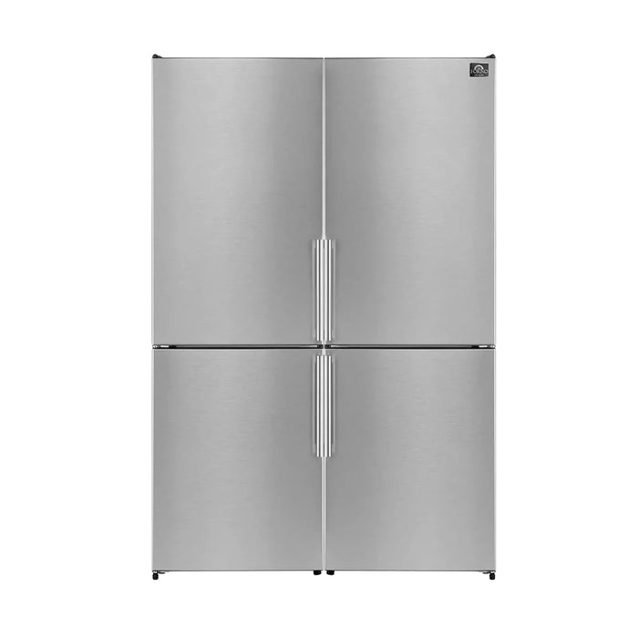 Forno Guardia 46.8"Side-by-Side Bottom Freezer Refrigerator in Stainless Steel FFFFD1778-4809K