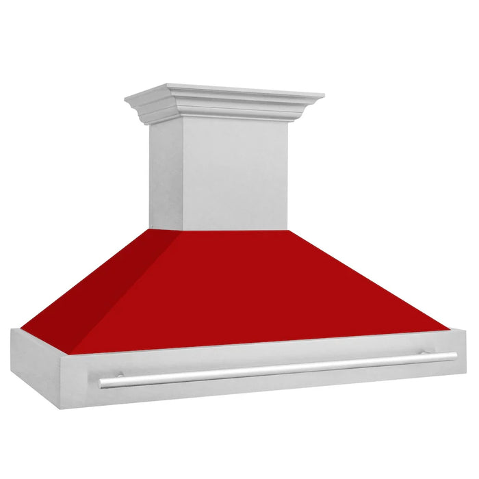 ZLINE 48" Autograph DuraSnow Red Stainless Wall Range Hood 8654SNX-RM-4809K