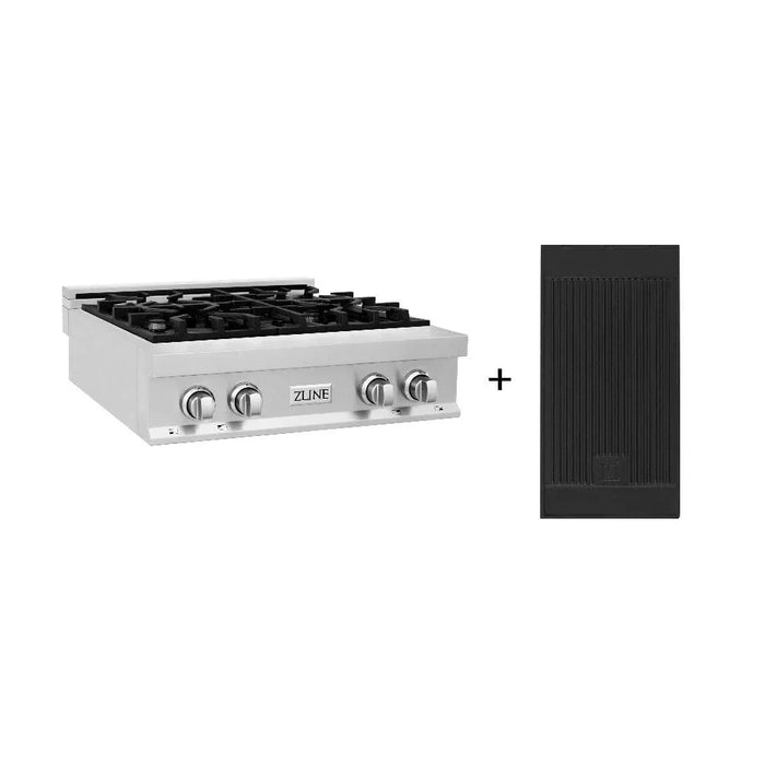 ZLINE 30" Ceramic Rangetop with 4 Gas Burners, Griddle RT-GR-3009K