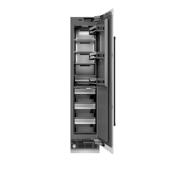 ZLINE 18" Right Hinge Column Freezer White Matte Stainless Steel, Graphite Gray Interior Matte Black RCFVRZ-WM-18-MB09K
