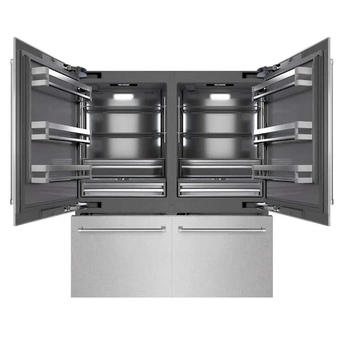 ZLINE 72" Built-In Bottom Freezer Refrigerator,Water Dispenser, Ice Maker, DuraSnow® Stainless Steel Graphite Gray GRBIT-SN-7209K