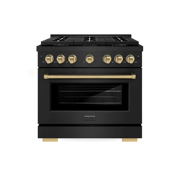 ZLINE 36" Paramount Gas Range DuoPro™ Cooktop, Convection Gas Oven PSGRBZ-36-CB09K