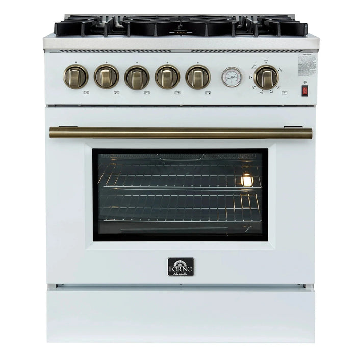 FORNO Giovanni 30" Gas on Gas Range FFSGS6274-30WHT09K