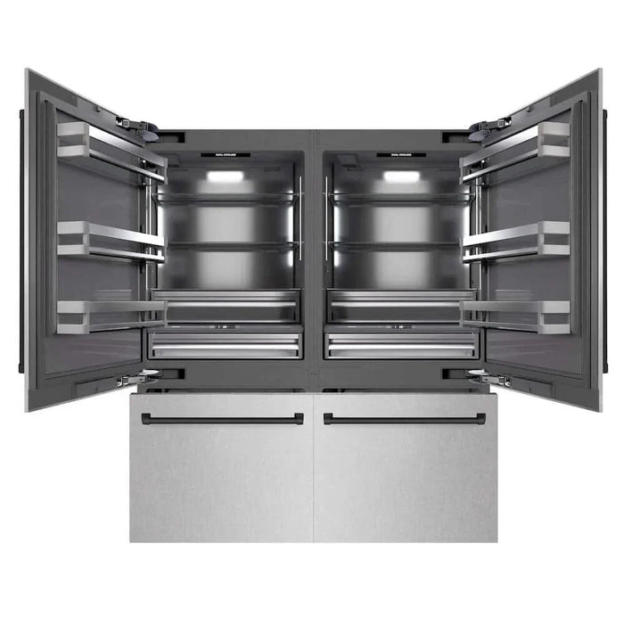 ZLINE 72" Built-In Bottom Freezer Refrigerator,Water Dispenser, Ice Maker, DuraSnow® Stainless Steel Graphite Gray Matte Black GRBITZ-SN-72-MB09K