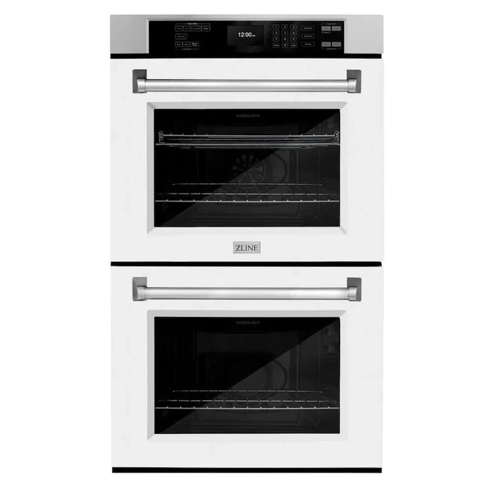 ZLINE 30"Professional True Convection Double Wall Oven, Air Fry, Self Clean, White Mattel WAD-WM-3009K