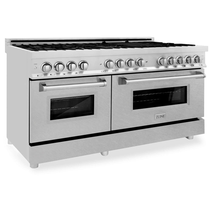 ZLINE 60" Professional Dual Fuel Range with Snow Finish Door, RA-SN-6009K