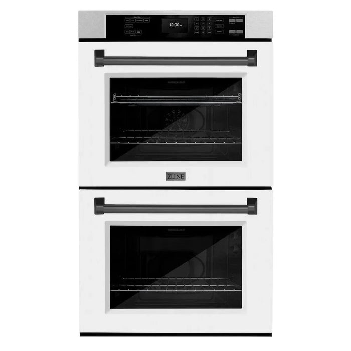 ZLINE 30"Professional True Convection Double Wall Oven, Air Fry, Self Clean, DuraSnow® Matte Black WADSZ-WM-30-MB09K