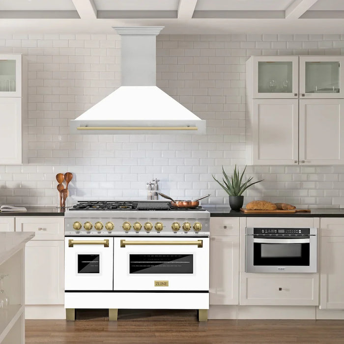 ZLINE 48" Autograph DuraSnow White Range Hood 8654SNZ-WM48-CB09K