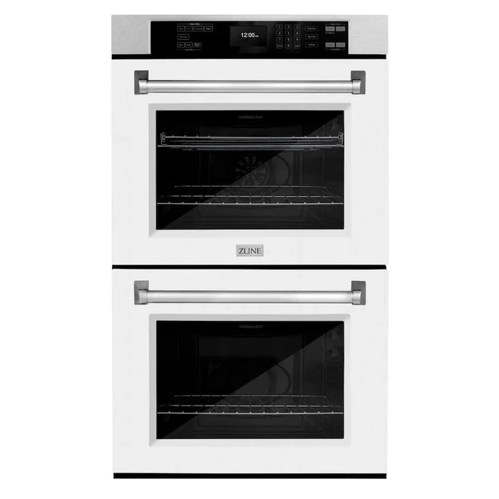 ZLINE 30"Professional True Convection Double Wall Oven, Air Fry, Self Clean, DuraSnow® White Matte WADS-WM-3009K