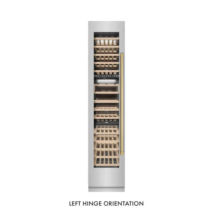 ZLINE 18"Triple Zone 68 Bottle Left Hinge Column Wine Cooler, Stainless Steel Polished Gold RCWVLZ-30418-G09K
