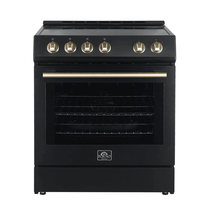 FORNO Espresso Leonardo 30" Electric Range, FFSEL6012-30BLK09K