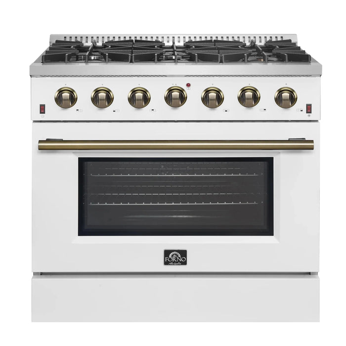 FORNO Galiano 36" Gas on Gas Range FFSGS6244-36WHT09K