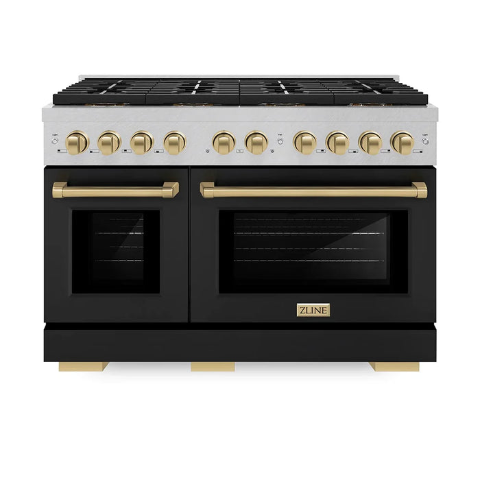 ZLINE 48" Paramount Gas Range DuoPro™ Cooktop, Dual Ovens PSGRSZ-BLM48-CB09K