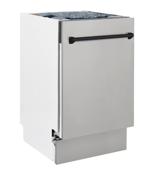 ZLINE Autograph 18" Dishwasher Stainless Door, Black DWVZ-304-18-MB09K