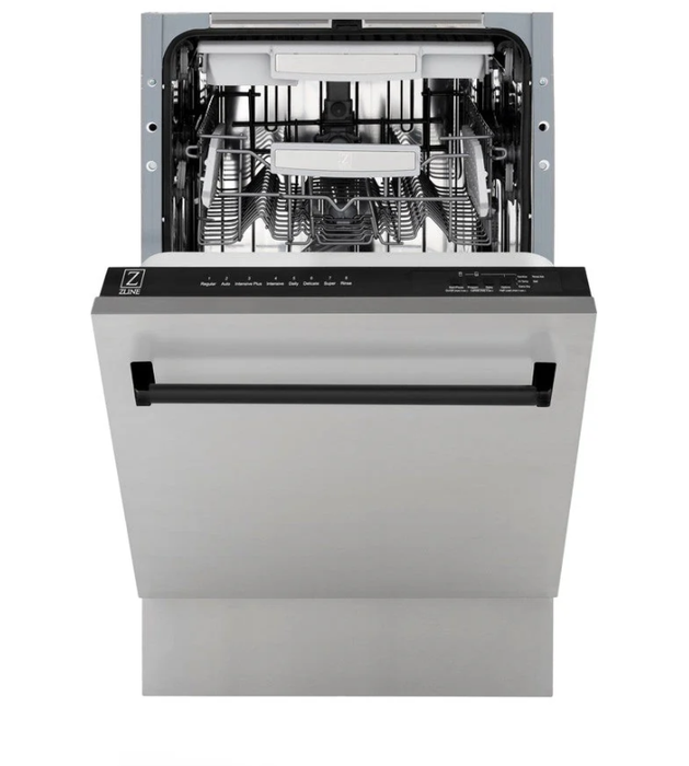 ZLINE Autograph 18" Dishwasher Stainless Door, Black DWVZ-304-18-MB09K