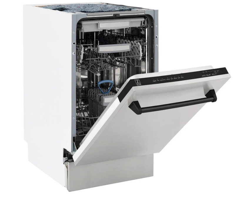 ZLINE Autograph 18" Dishwasher Stainless Door, Black DWVZ-304-18-MB09K