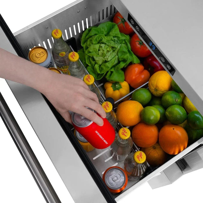 ZLINE 24" Touchstone 168 Can Outdoor-Rated Dual Refrigerator Drawer, Stainless Steel, RDSO-ST-2409K