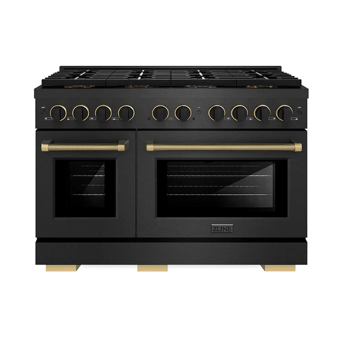 ZLINE 48" Paramount Dual Fuel Range DuoPro™ Cooktop, Electric Convection Oven, Black Satin Stainless Steel PSDRBSZ-48-CB09K