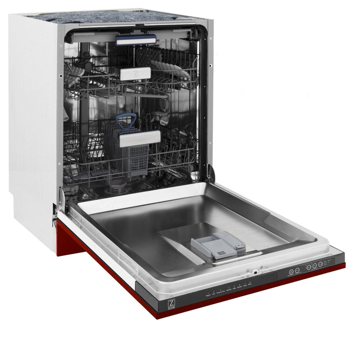24" Dishwasher with Red Gloss panel, Stainless Tub, DWV - RG - 24 - Farmhouse Kitchen and Bath