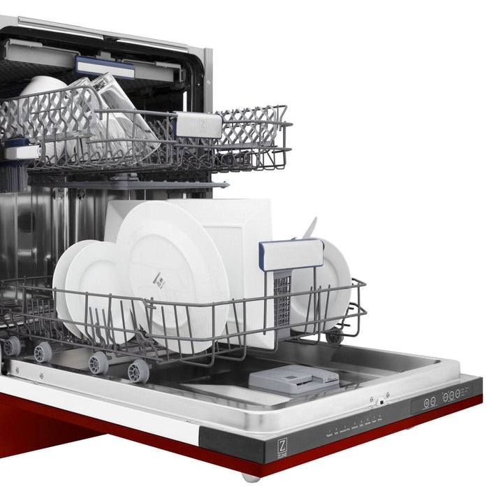 24" Dishwasher with Red Gloss panel, Stainless Tub, DWV - RG - 24 - Farmhouse Kitchen and Bath