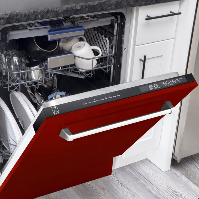 24" Dishwasher with Red Gloss panel, Stainless Tub, DWV - RG - 24 - Farmhouse Kitchen and Bath