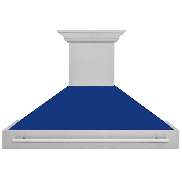 ZLINE 48" Autograph DuraSnow Stainless Blue Wall Range Hood 8654SNX-BG-4809K