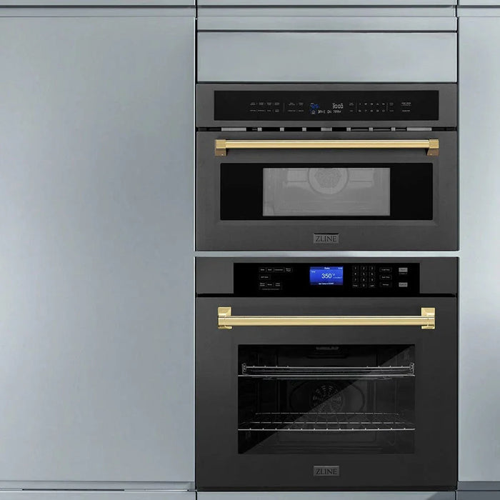 ZLINE 30” Convection Microwave, Black Stainless, Gold MWOZ-30-BS-G09K