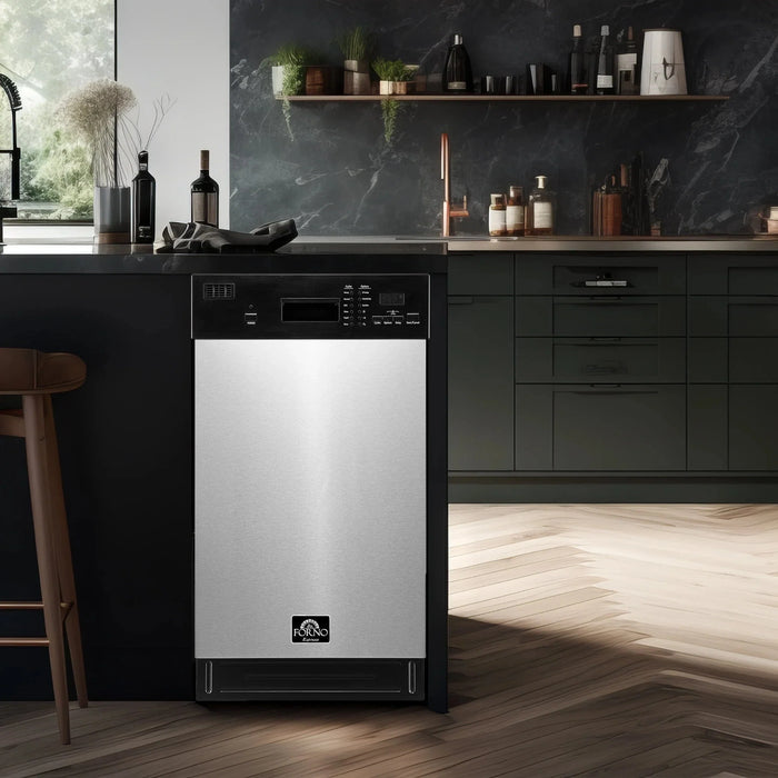 Forno Espresso 18" Built-in Dishwasher, Stainless Steel, FDWBI8041-18S09K