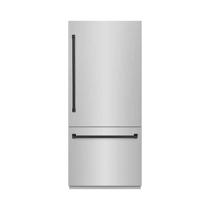 ZLINE 36" Built-In Bottom Freezer Refrigerator,Water Dispenser, Ice Maker,Graphite Gray Matte Black GRBITZ-304-36MB09K