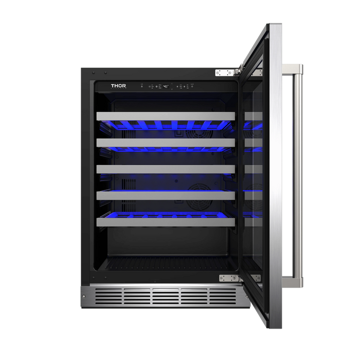 THOR Kitchen 24" Wine Cooler 46 Bottle Single Zone TWC24US09K