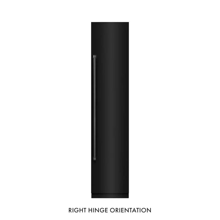 ZLINE 18" Right Hinge Column Freezer Black Stainless Steel, Graphite Gray Interior RCFVR-BS-1809K
