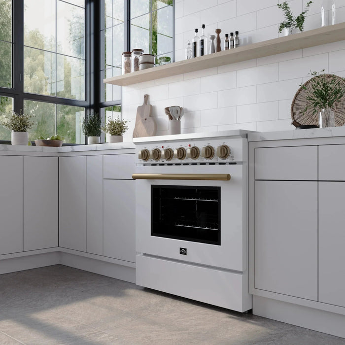 FORNO Paolo 30" Electric Range FFSEL6011-30WHT09K