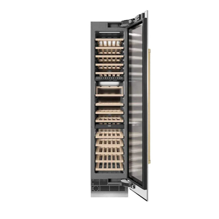 ZLINE 18"Triple Zone 68 Bottle Right Hinge Column Wine Cooler, DuraSnow® Stainless Steel Champagne Bronze RCWVRZ-SN-18-CB09K
