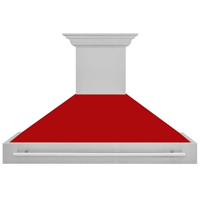 ZLINE 48" Autograph DuraSnow Red Stainless Wall Range Hood 8654SNX-RM-4809K