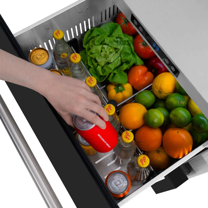 ZLINE 24" Touchstone 168 Can Outdoor-Rated Dual Refrigerator Drawer09K