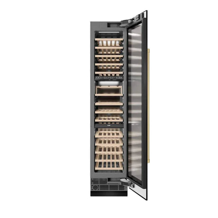 ZLINE 18"Triple Zone 68 Bottle Right Hinge Column Wine Cooler, Black Stainless Steel Champagne Bronze RCWVRZ-BS-18-CB09K