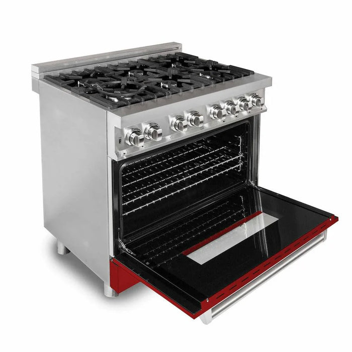 ZLINE 36" Bundle Range RA-RG-36 & Wall Range Hood KB-36, 2KP-RARGRH3609K