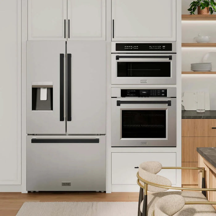 ZLINE Autograph Edition 36" Standard-Depth French Door External Water Dispenser Refrigerator, Dual Ice Maker, Fingerprint-Resistant Stainless Steel RSMZ-W-36-FMB09K