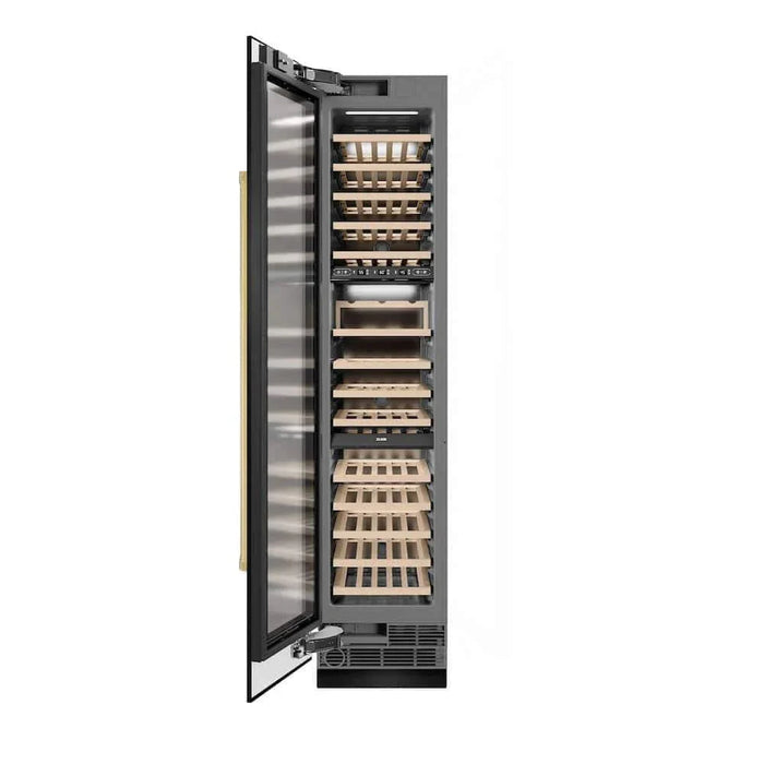 ZLINE 18"Triple Zone 68 Bottle Left Hinge Column Wine Cooler, Black Stainless Steel Polished Bronze RCWVLZ-BS-18-G09K