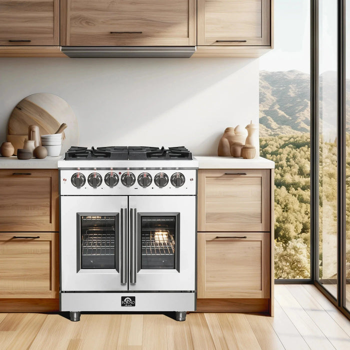 FORNO Massimo 30″ French Door Dual Fuel Range FFSGS6325-3009K