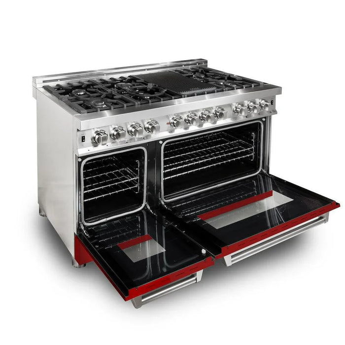 ZLINE 48" Bundle Range RA-RM-48 & Wall Range Hood KB-48, 2KP-RARMRH4809K