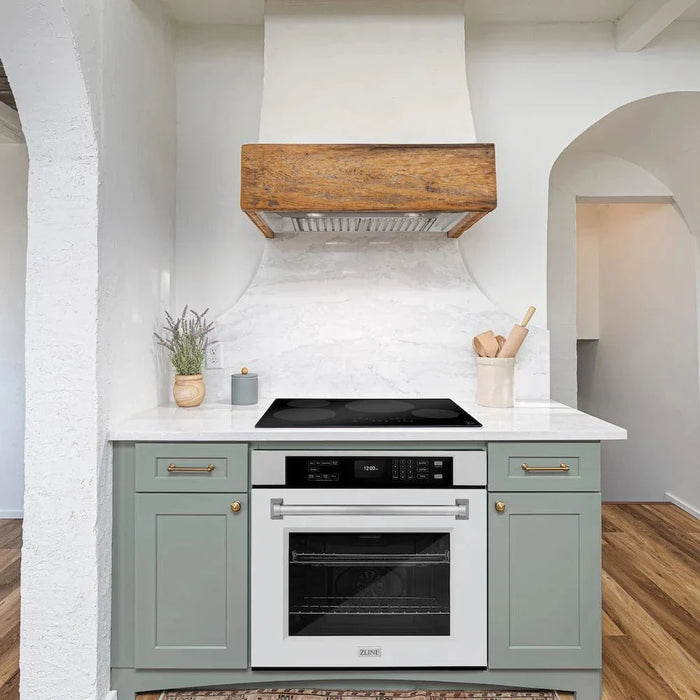 ZLINE 30"Professional True Convection Single Wall Oven, Air Fry, Self Clean, DuraSnow® White Matte WASS-WM-3009K