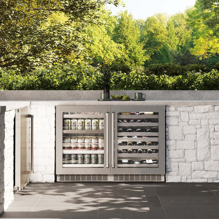 ZLINE 24" Touchstone Dual Zone 44 Bottle Wine Cooler DuraSnow® Stainless Steel Glass Door RWDO-SN-2409K