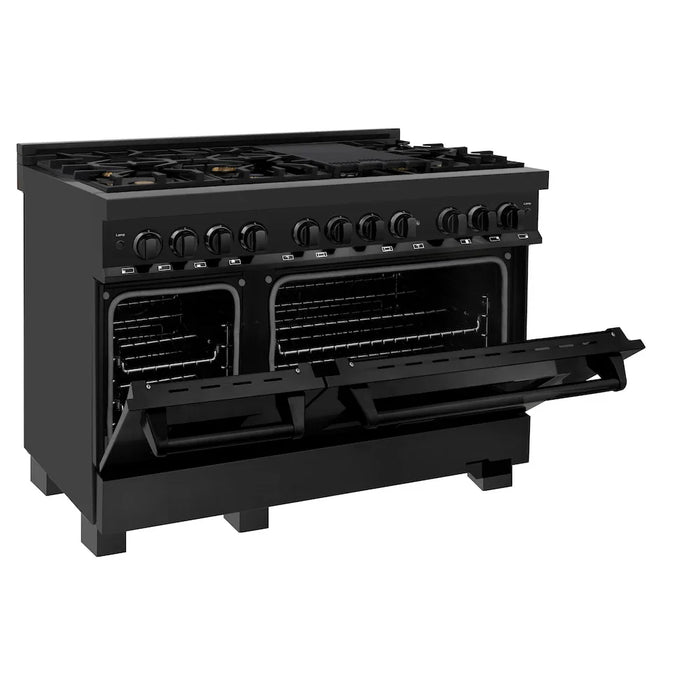 ZLINE 48" Bundle Range RAB-BR-48 & Wall Range Hood BSKBN, 2KP-RABRH4809K