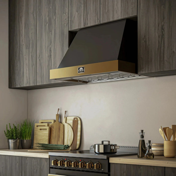 FORNO Vittorio 36" Wall Mount Range Hood FRHWM5078-36BLK09K
