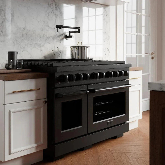 ZLINE 48"Paramount Dual Fuel Range Black Stainless Steel, SDRB-4809K