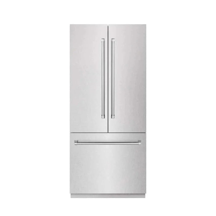 ZLINE 36" Panel Ready Built-In Bottom Freezer Refrigerator,Water Dispenser, Ice Maker, DuraSnow® Stainless Steel,Graphite Gray, GRBIV-SN-3609K