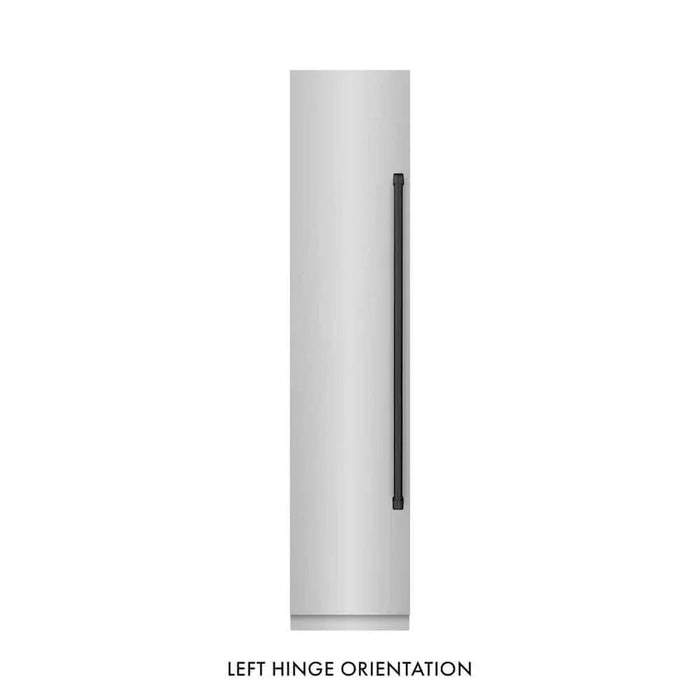 ZLINE 18" Left Hinge Column Freezer Stainless Steel, Graphite Gray Interior Matte Black RCFVLZ-30418-MB09K