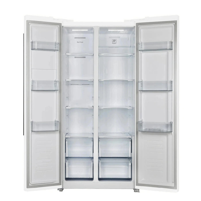 FORNO Espresso Salerno 33" Refrigerator White Antique Brass Handles FFRBI1805-33WHT09K